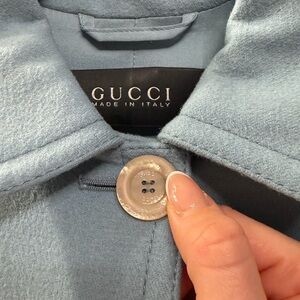 Gucci Light Blue Wool Coat
